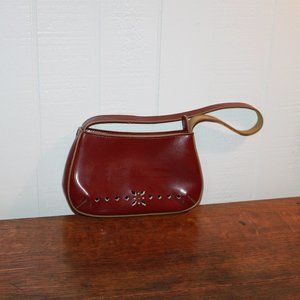 LIMTED TIME SALE: Mondani NY Deep Red Shoulder Bag with Cut Outs/Vegan Leather